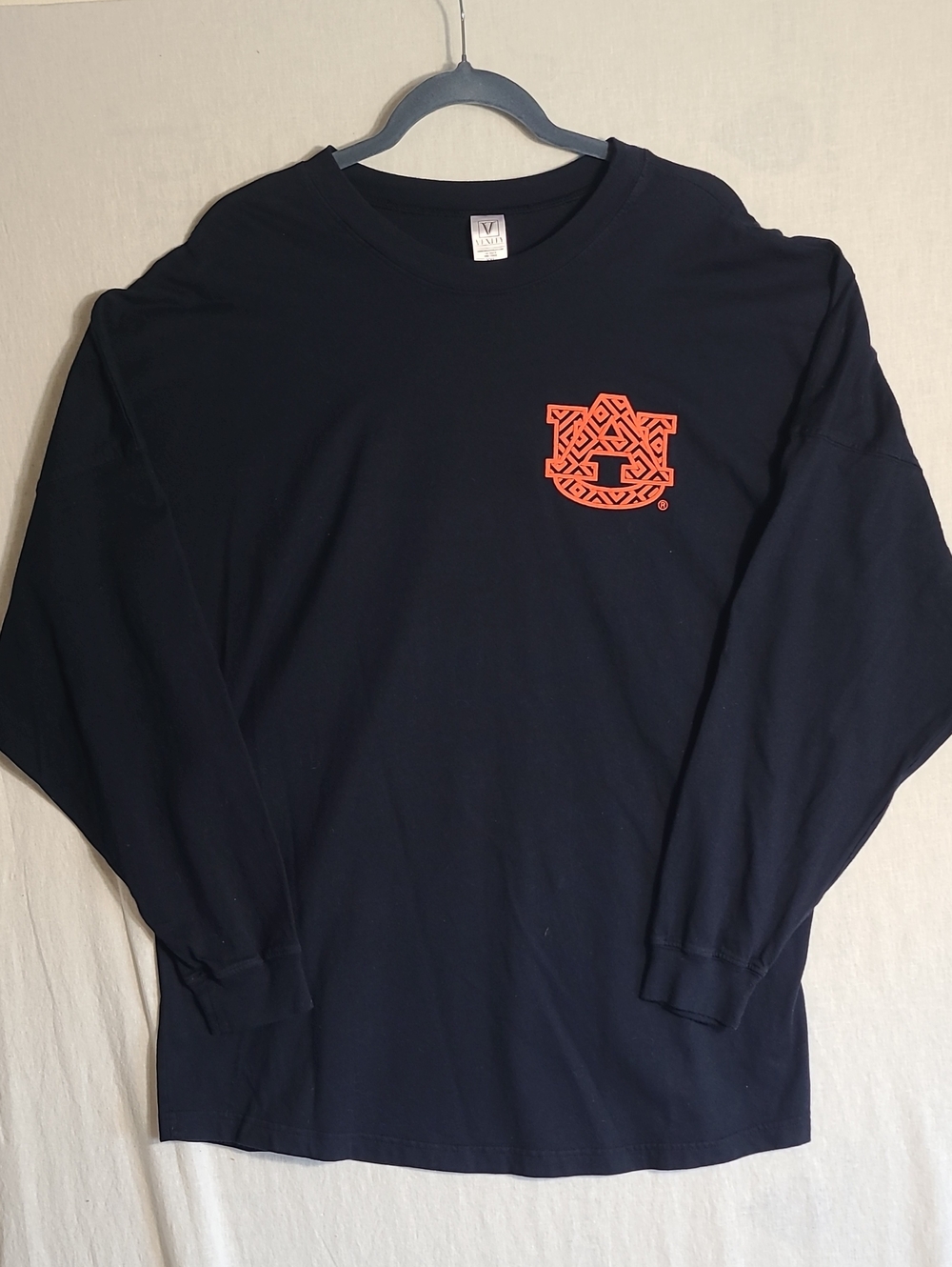 Venley Navy Long Sleeve Orange Auburn War Eagle Chest And Back Logo Size XXL